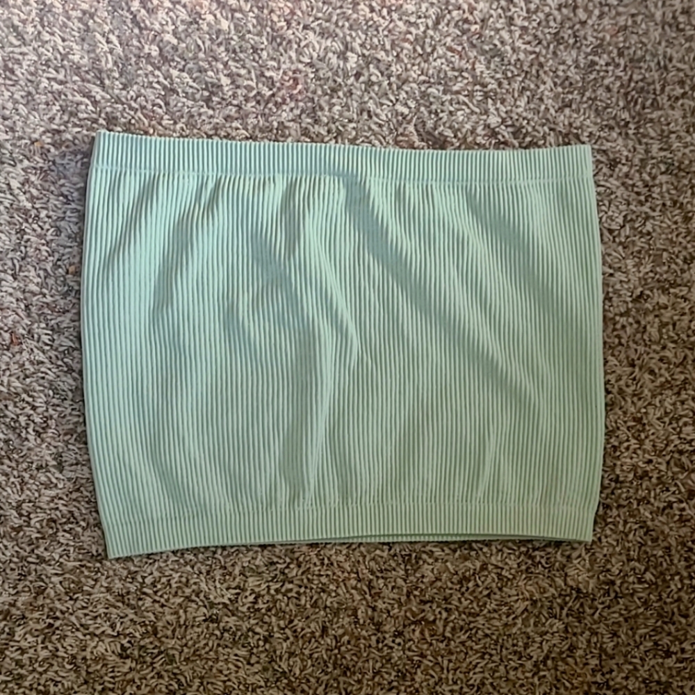 Light Sage Crop Bandeau Top